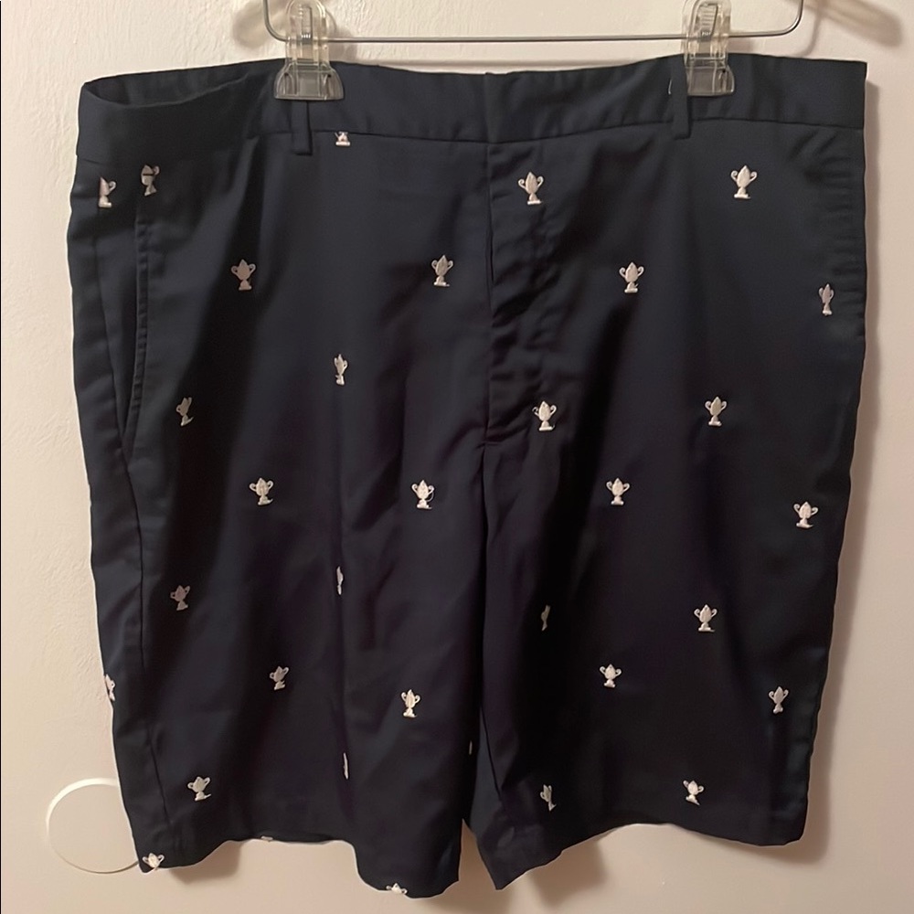 Navy Blue Embroidered Men's Shorts